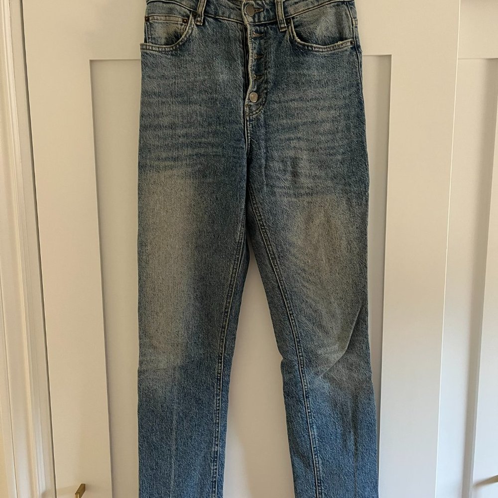 Reformation Liz Button Fly High Rise Straight Jeans - Size 25 - Picture 4 of 8